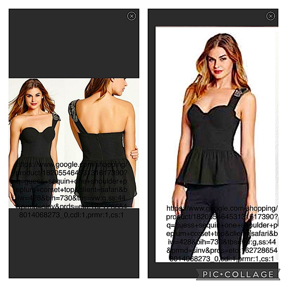 Guess One Shoulder Top Black XS